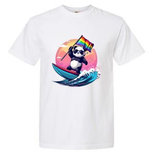 Lgbt Rainbow Flag Pride Lgbt Pride Month Surfing Bear Gift Garment-Dyed Heavyweight T-Shirt