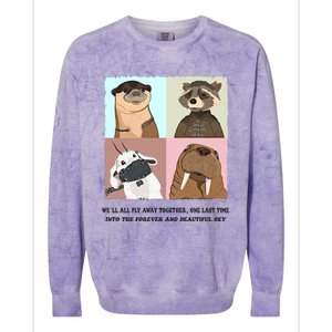 Lylla Rocket Floor Teefs Into The Forever And Beautiful Sky Rock Colorblast Crewneck Sweatshirt