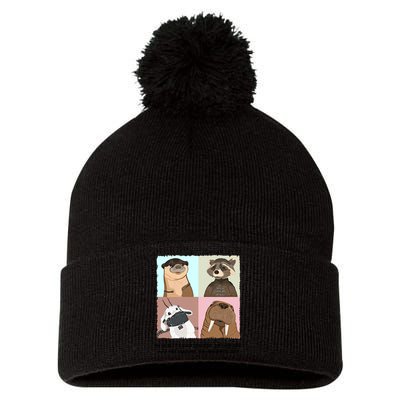 Lylla Rocket Floor Teefs Into The Forever And Beautiful Sky Rock Pom Pom 12in Knit Beanie