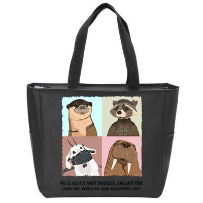 Lylla Rocket Floor Teefs Into The Forever And Beautiful Sky Rock Zip Tote Bag