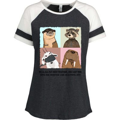 Lylla Rocket Floor Teefs Into The Forever And Beautiful Sky Rock Enza Ladies Jersey Colorblock Tee