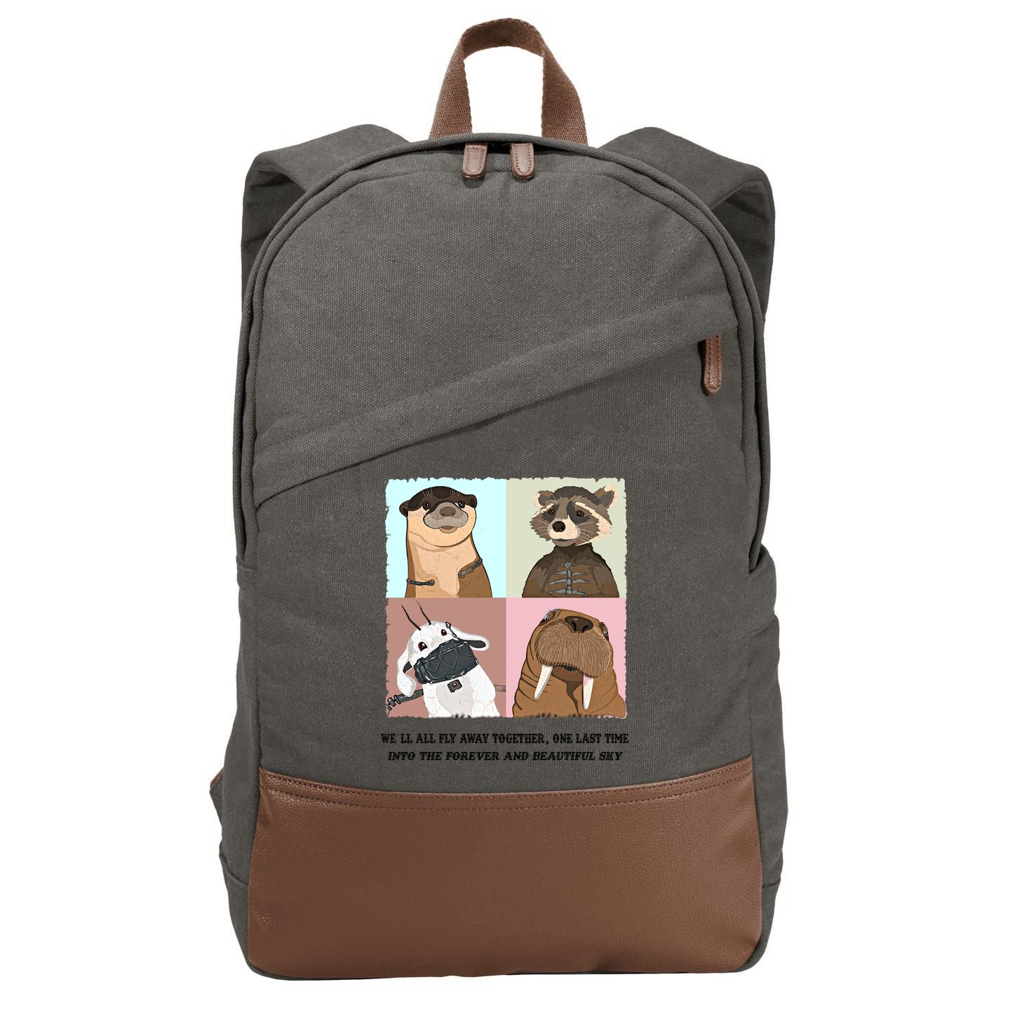 Lylla Rocket Floor Teefs Into The Forever And Beautiful Sky Rock Cotton Canvas Backpack
