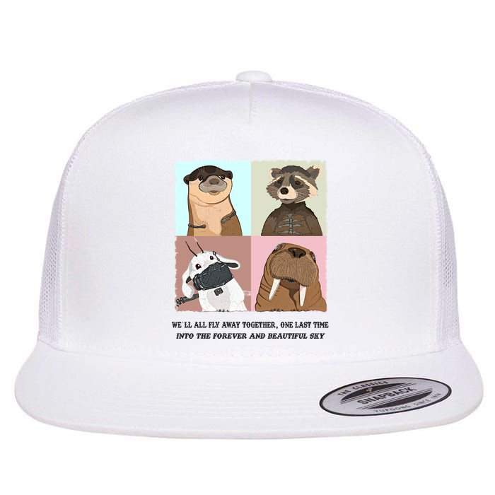 Lylla Rocket Floor Teefs Into The Forever And Beautiful Sky Rock Flat Bill Trucker Hat