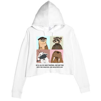 Lylla Rocket Floor Teefs Into The Forever And Beautiful Sky Rock Crop Fleece Hoodie