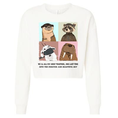 Lylla Rocket Floor Teefs Into The Forever And Beautiful Sky Rock Cropped Pullover Crew