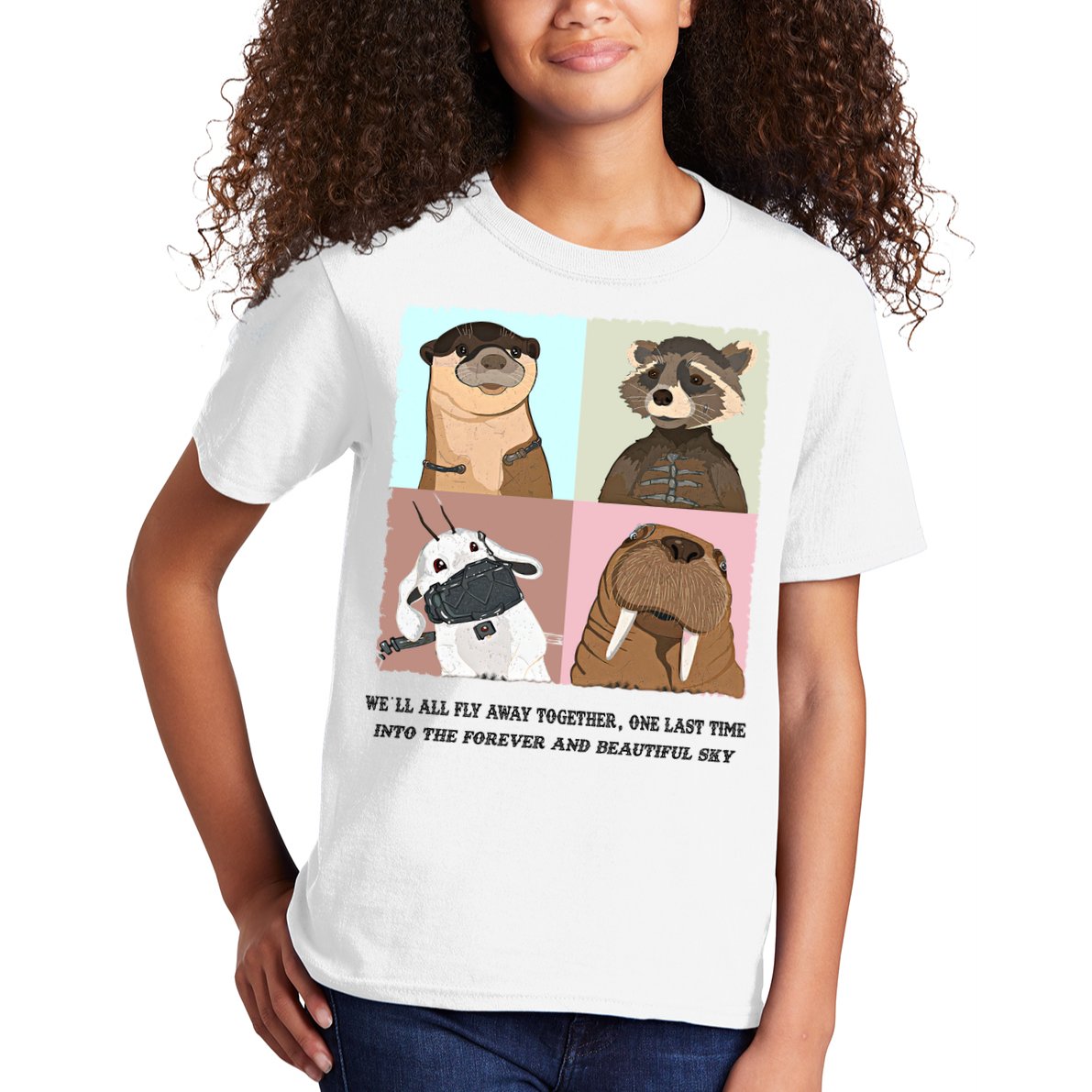 Lylla Rocket Floor Teefs Into The Forever And Beautiful Sky Rock Kids T-Shirt