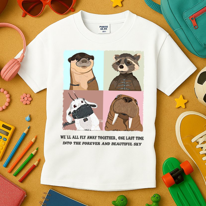 Lylla Rocket Floor Teefs Into The Forever And Beautiful Sky Rock Kids T-Shirt