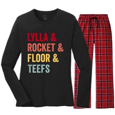 Lylla & Rocket & Floor & Teefs Women's Long Sleeve Flannel Pajama Set 