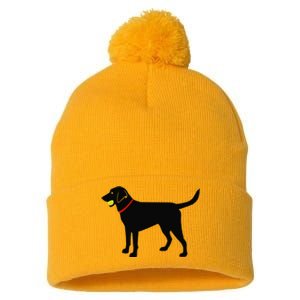 Labrador Retriever Fetch Black Lab Play Ball Pom Pom 12in Knit Beanie