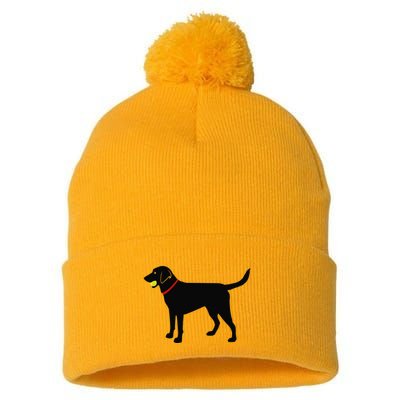 Labrador Retriever Fetch Black Lab Play Ball Pom Pom 12in Knit Beanie