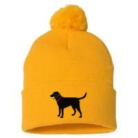 Labrador Retriever Fetch Black Lab Play Ball Pom Pom 12in Knit Beanie