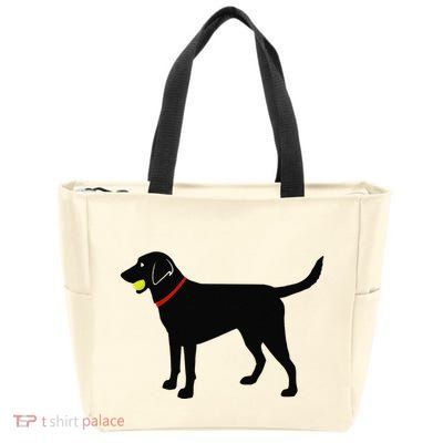 Labrador Retriever Fetch Black Lab Play Ball Zip Tote Bag