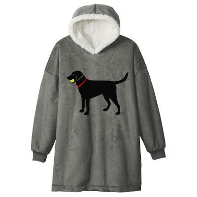 Labrador Retriever Fetch Black Lab Play Ball Hooded Wearable Blanket