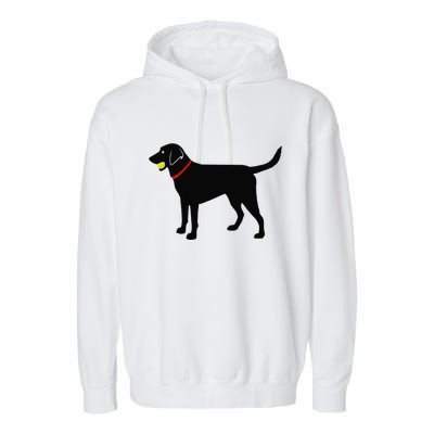 Labrador Retriever Fetch Black Lab Play Ball Garment-Dyed Fleece Hoodie