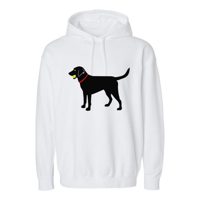 Labrador Retriever Fetch Black Lab Play Ball Garment-Dyed Fleece Hoodie