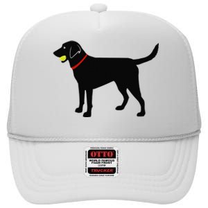 Labrador Retriever Fetch Black Lab Play Ball High Crown Mesh Back Trucker Hat