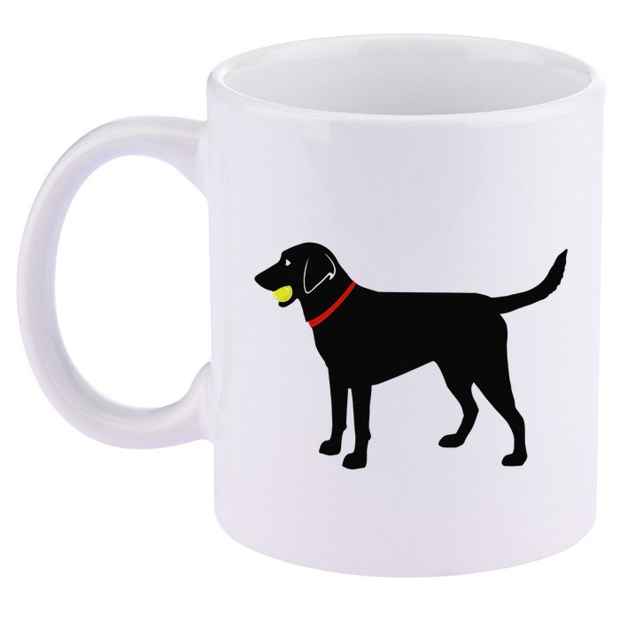 Labrador Retriever Fetch Black Lab Play Ball 11oz C Handle Ceramic Mug