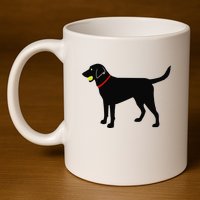 Labrador Retriever Fetch Black Lab Play Ball 11oz C Handle Ceramic Mug