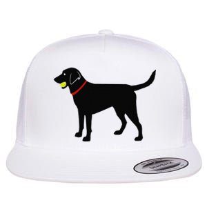 Labrador Retriever Fetch Black Lab Play Ball Flat Bill Trucker Hat