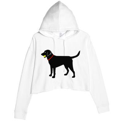 Labrador Retriever Fetch Black Lab Play Ball Crop Fleece Hoodie