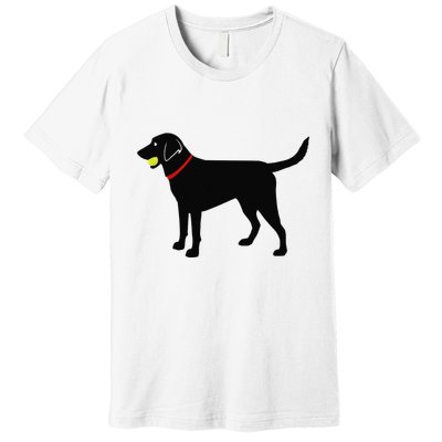 Labrador Retriever Fetch Black Lab Play Ball Premium T-Shirt