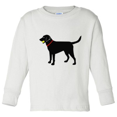 Labrador Retriever Fetch Black Lab Play Ball Toddler Long Sleeve Shirt