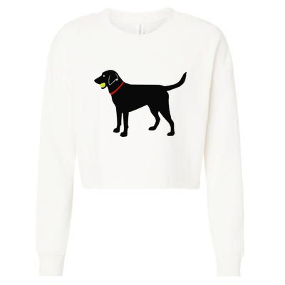 Labrador Retriever Fetch Black Lab Play Ball Cropped Pullover Crew