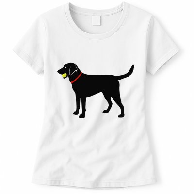 Labrador Retriever Fetch Black Lab Play Ball Womens T-Shirt