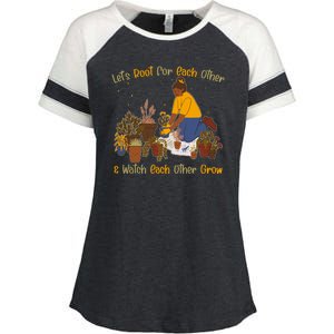 Let's Root For Each Other And Watch Each Other Grow Plant Lover Enza Ladies Jersey Colorblock Tee