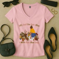Let's Root For Each Other And Watch Each Other Grow Plant Lover Women's V-Neck T-Shirt