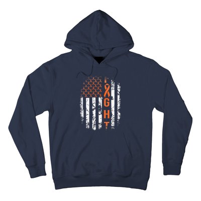 Leukemia Ribbon Fight American Flag Leukemia Awareness Hoodie