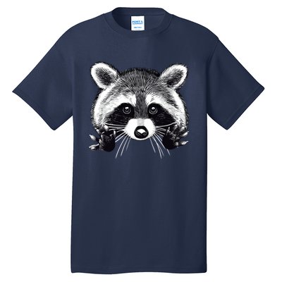 Little Raccoon Face Funny Raccoon Trashy Tall T-Shirt