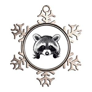 Little Raccoon Face Funny Raccoon Trashy Metallic Star Ornament