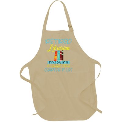 Librarian Retirement Funny Retired Mom Grandma Library Full-Length Apron With Pockets