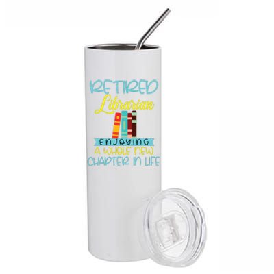 Librarian Retirement Funny Retired Mom Grandma Library Stainless Steel Tumbler