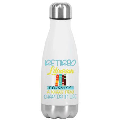 Librarian Retirement Funny Retired Mom Grandma Library Stainless Steel Insulated Water Bottle