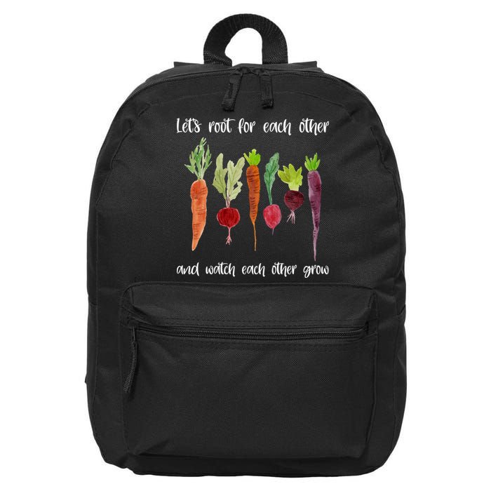 Let's Root For Each Other And Watch Each Other Grow Vegetables 16 in Basic Backpack