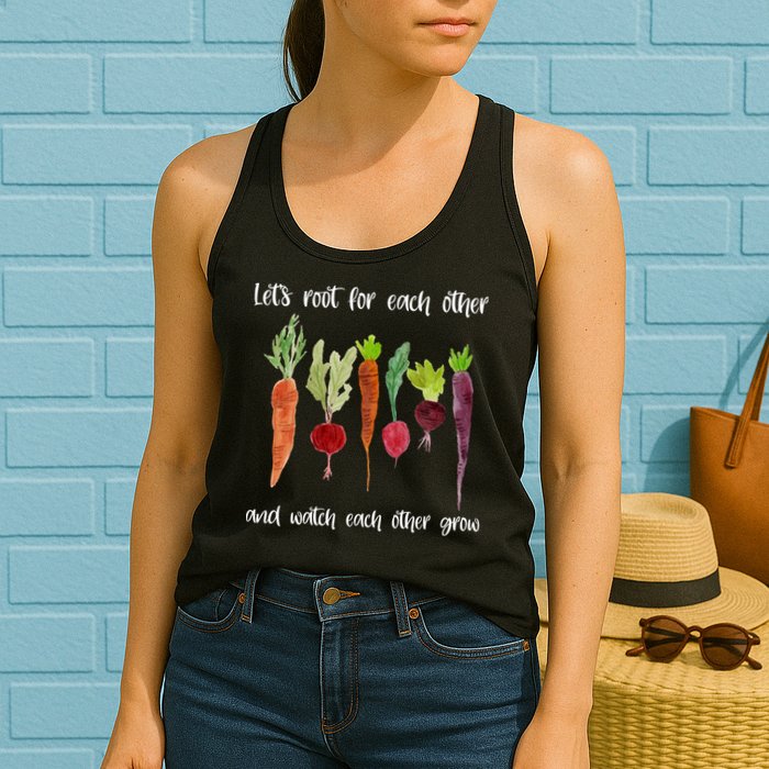 Let's Root For Each Other And Watch Each Other Grow Vegetables Womens Tank Top