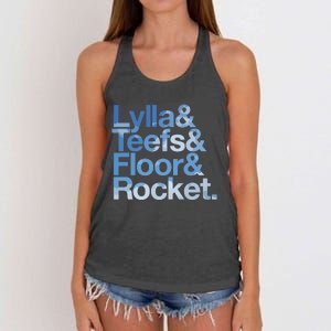 Lylla & Rocket & Floor & Teefs Funny Women's Knotted Racerback Tank