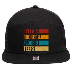 Lylla & Rocket & Floor & Teefs 7 Panel Mesh Trucker Snapback Hat