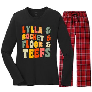 Lylla Rocket Floor And Teefs James Gunn Women's Long Sleeve Flannel Pajama Set 