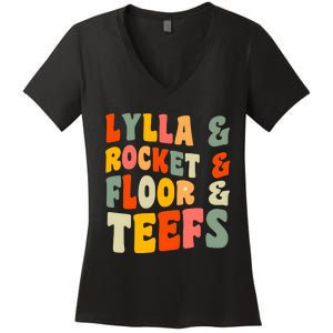 Lylla Rocket Floor And Teefs James Gunn Women's V-Neck T-Shirt