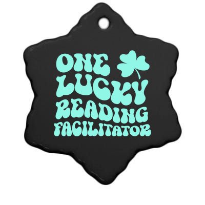 Lucky Reading Facilitator St Patrick's Day Teacher Groovy Gift Ceramic Star Ornament