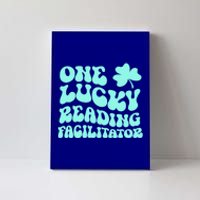 Lucky Reading Facilitator St Patrick's Day Teacher Groovy Gift Canvas