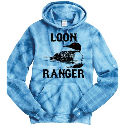Loon Ranger Funny Common Loon Bird Watching Tie Dye Hoodie