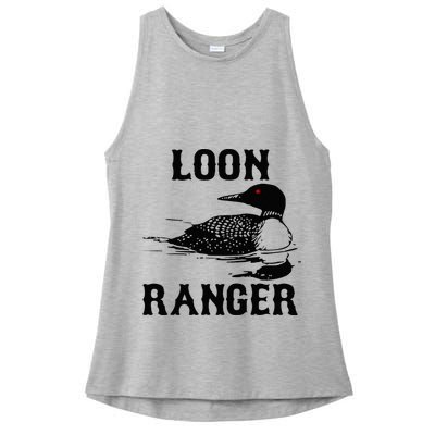 Loon Ranger Funny Common Loon Bird Watching Ladies PosiCharge Tri-Blend Wicking Tank