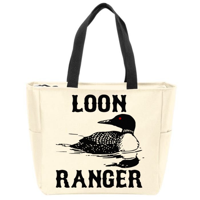 Loon Ranger Funny Common Loon Bird Watching Zip Tote Bag