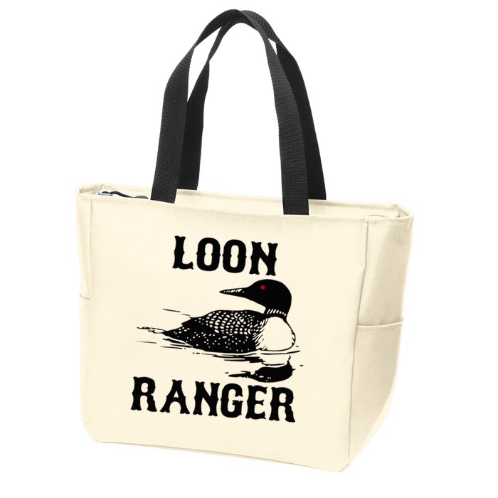 Loon Ranger Funny Common Loon Bird Watching Zip Tote Bag