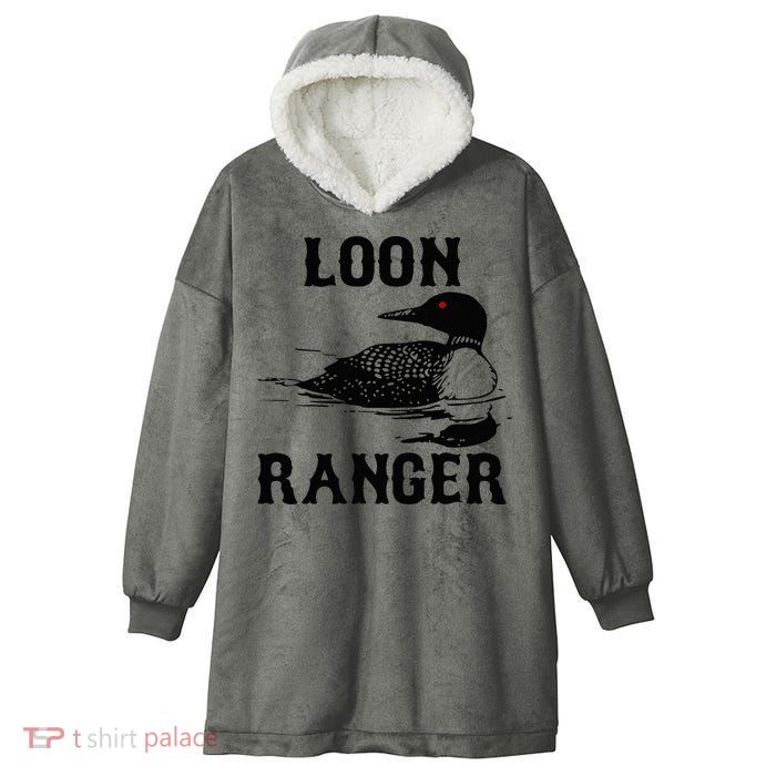 Loon Ranger Funny Common Loon Bird Watching Hooded Wearable Blanket