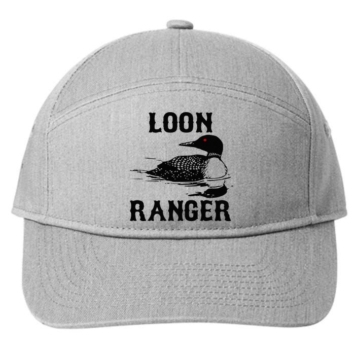 Loon Ranger Funny Common Loon Bird Watching 7-Panel Snapback Hat